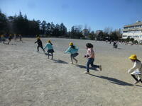 影を追いかけ～自然と一列に？！