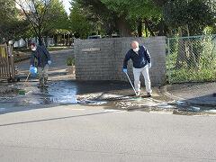 清掃中の水切り