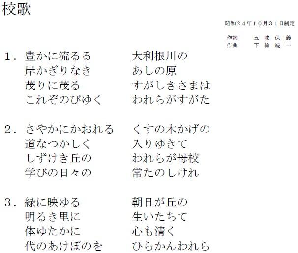 学校校歌 柏市立富勢小学校